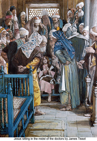 Jesus Sitting in the Midst of the Doctors by James Tissot