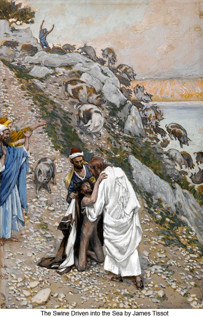The swine driven into the sea by James Tissot