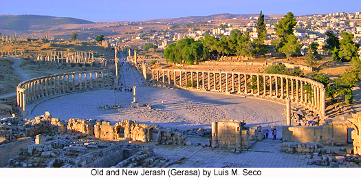 Old and New Jerash (Gerasa), photograph by Luis M. Seco