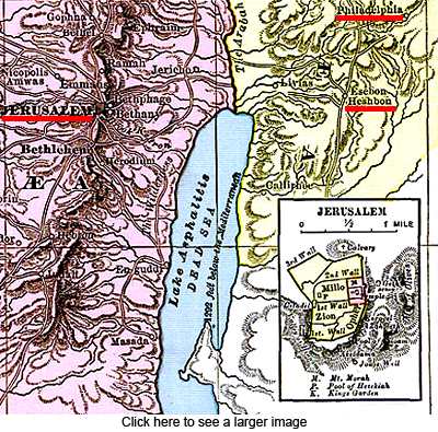 Heshbon, map