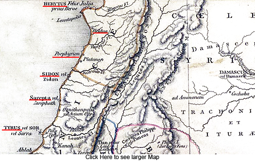 Map of Tyrus and Sidon