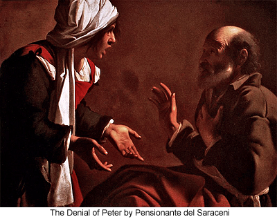 The Denial of Peter by Pensionante del Saraceni
