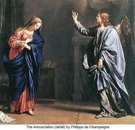 The Annunciation (detail) by Philippe de Champaigne