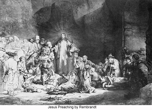 Jesus Preaching by Rembrandt