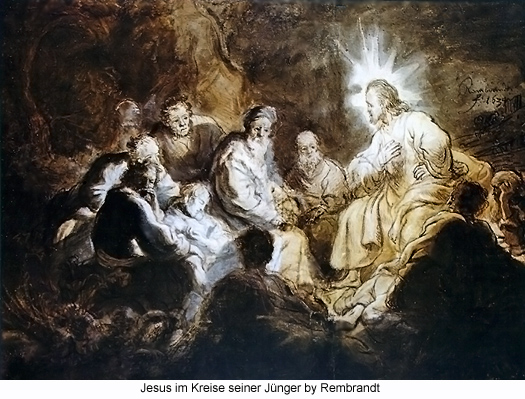 Jesus im Kreise seiner Junger by Rembrandt