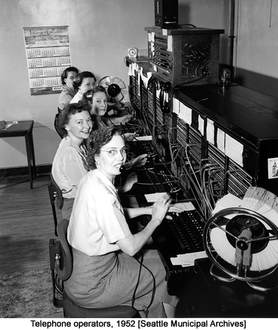 Telephone operators, 1952 [Seattle Municipal Archives]