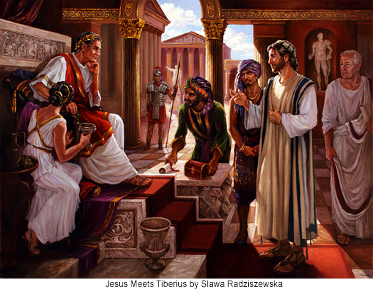 Jesus Meets Tiberius by Slawa Radziszewska