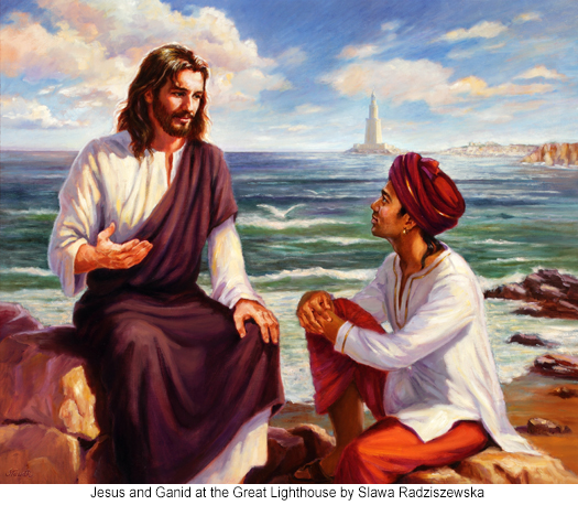 Jesus and Ganid at the Great Lighthouse by Slawa Radziszewska