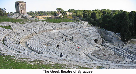 The Greek theatre in Syracuse, Sicily, Italy