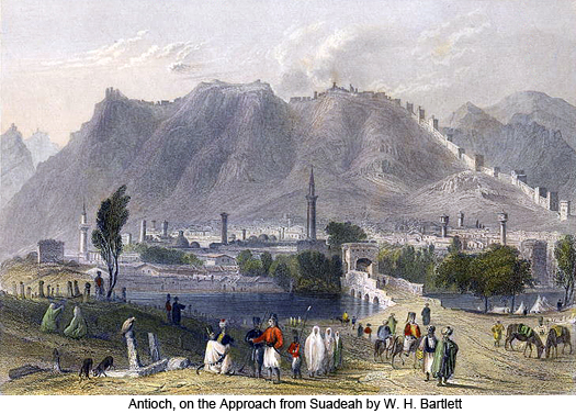 Antioch, on the Approach from Suadeah by W. H. Bartlett