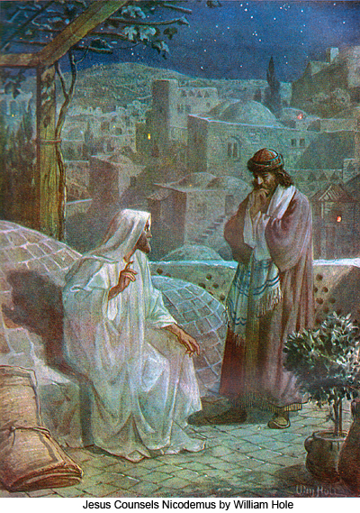 Jesus Counsels Nicodemus by William Hole