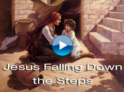 Jesus Falling Down the Steps by Slawa Radziszewska