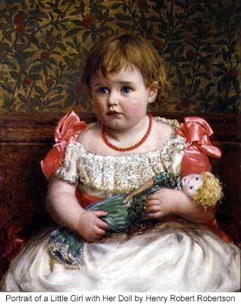 Portrait of a Little Girl with Her Doll by Henry Robert Robertson