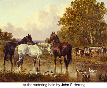 At the watering hole by John F Herring