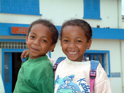 Twin girls in Madagascar